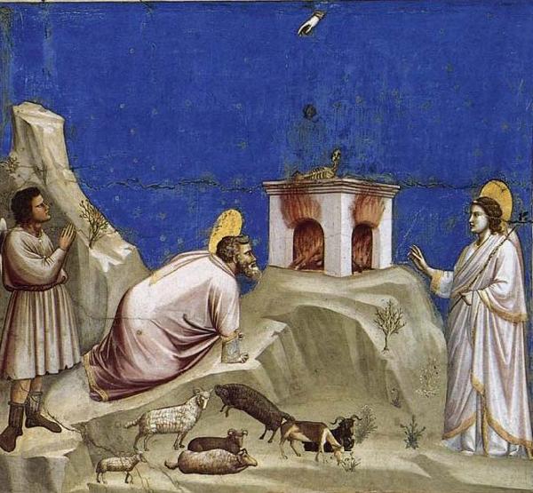 GIOTTO di Bondone Joachim-s Sacrificial Offering Norge oil painting art